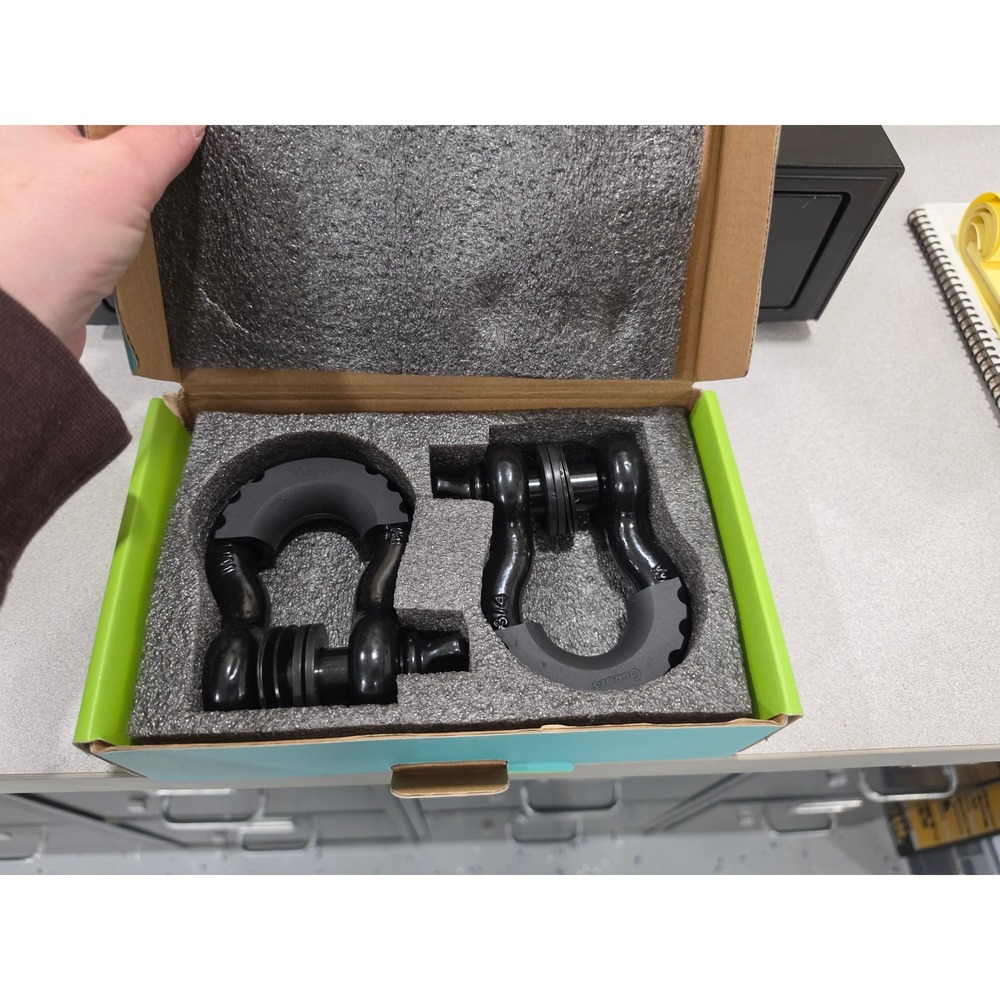 Gcrues 3/4 Heavy D-Ring Shackle 2-Piece Set Black Alloy Steel 4.75 Ton 9500lb